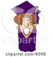 Graduated Female Wearing Cap And Gown Clipart Picture