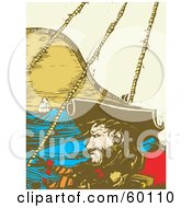 Poster, Art Print Of Blackbeard Sailing On A Ship At Sea