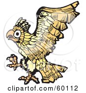 Poster, Art Print Of Flying Yellow Eagle Design