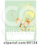 Poster, Art Print Of Abstract Beige Pollack Inspired Background Of Orange Brown And Yellow Splats With A White Text Box