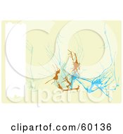 Royalty Free RF Clipart Illustration Of An Abstract Beige Pollack Inspired Background Of Blue And Brown Splats With A White Text Box