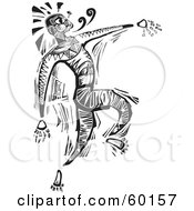 Royalty Free RF Clipart Illustration Of A Black And White Male Tribal Dancer by xunantunich