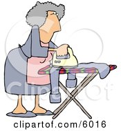 Poster, Art Print Of Housewife Ironing Clothes