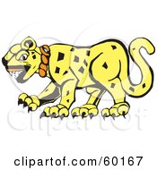 Poster, Art Print Of Tribal Designed Jaguar Cat In Profile