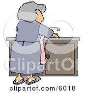 Housewife Cleaning Dirty Dishes Clipart Picture