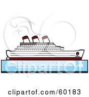 Royalty Free RF Clipart Illustration Of A Steamer Cruise Ship On Still Blue Waters by xunantunich #COLLC60183-0119