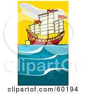 Poster, Art Print Of Sailing Chinese Junk Ship