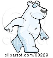 Walking White Polar Bear Character