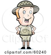 Energetic Safari Boy Standing With His Hands On His Hips
