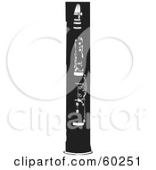 Royalty Free RF Clipart Illustration Of A Jazz Age Styled Clarinet In Black And White by xunantunich