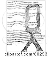 Royalty Free RF Clipart Illustration Of A Figure Showing Blurred And Clear Fonts Black And White