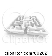 Royalty Free RF Clipart Illustration Of A 3d White Labyrinth Maze Angle 4 by Jiri Moucka