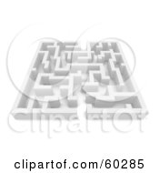 Royalty Free RF Clipart Illustration Of A 3d White Labyrinth Maze Angle 1 by Jiri Moucka