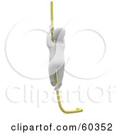 Royalty Free RF Clipart Illustration Of A 3d Blanco Man Character Climbing A Rope Version 1
