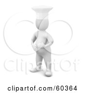 3d Blanco Man Character Chef Rubbing His Belly by Jiri Moucka