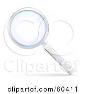 Royalty Free RF Clipart Illustration Of A 3d Silver Magnifying Glass