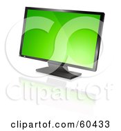 Modern Widescreen Computer Monitor Or Television With A Green Screen Saver