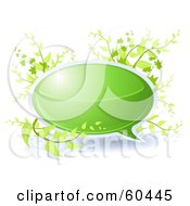 Poster, Art Print Of Green Chat Bubble With Plants
