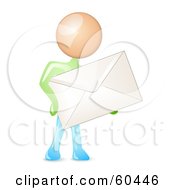 Royalty Free RF Clipart Illustration Of A Man Carrying A Large Envelope