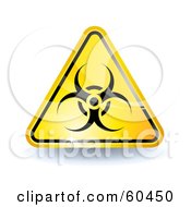 Royalty Free RF Clipart Illustration Of A 3d Shiny Yellow Biohazard Sign