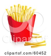 Red Container Of Fast Food French Fries - Version 1