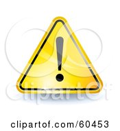 Royalty-Free (RF) Clipart Illustration of a 3d Shiny Yellow Attention Sign by Oligo #COLLC60453-0124