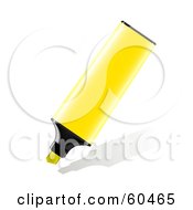Royalty Free RF Clipart Illustration Of A Bright Yellow Highlighter Marker
