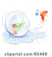 Poster, Art Print Of Homeless Goldfish Leaving His Tipped Over Bowl Behind