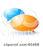 Royalty Free RF Clipart Illustration Of 3d Blue And Orange Speech Or Messenger Bubbles