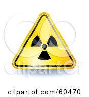 3d Shiny Yellow Radiation Sign