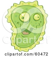 Royalty Free RF Clipart Illustration Of A Goofy And Friendly Green Virus Character