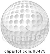 Royalty Free RF Clipart Illustration Of A New And Clean White Golf Ball With Dimples by John Schwegel #COLLC60473-0127