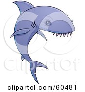 Royalty Free RF Clipart Illustration Of A Purple Shark With Very Sharp Teeth