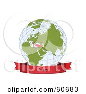 Poster, Art Print Of Red Turkey Banner Along The Bottom Of A Grid Globe