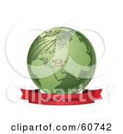 Poster, Art Print Of Red Georgia Republic Banner Along The Bottom Of A Green Grid Globe
