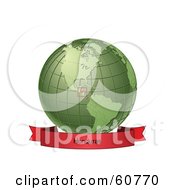 Poster, Art Print Of Red Honduras Banner Along The Bottom Of A Green Grid Globe