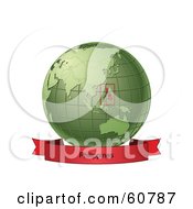 Royalty Free RF Clipart Illustration Of A Red Philippines Banner Along The Bottom Of A Green Grid Globe