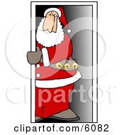 Santa Claus Standing In A Doorway