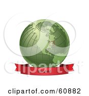 Poster, Art Print Of Red Maryland Banner Along The Bottom Of A Green Grid Globe