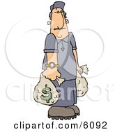 Wealthy Man Carrying Money Bags Clipart Picture