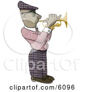 African American Man Playing A Trumpet Clipart Picture