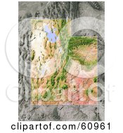 Poster, Art Print Of Shaded Relief Map Of The State Of Utah
