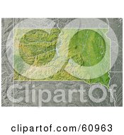 Royalty Free RF Clipart Illustration Of A Shaded Relief Map Of The State Of South Dakota