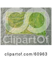 Shaded Relief Map Of The State Of South Dakota