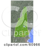 Royalty Free RF Clipart Illustration Of A Shaded Relief Map Of The State Of New Hampshire