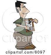 Proud Dad Representing A Photograph Of His Son In The Military Clipart Picture