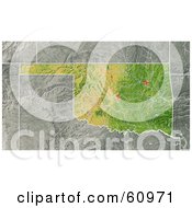 Royalty Free RF Clipart Illustration Of A Shaded Relief Map Of The State Of Oklahoma