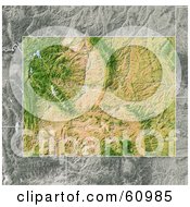 Poster, Art Print Of Shaded Relief Map Of The State Of Wyoming