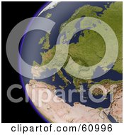 Poster, Art Print Of Shaded Relief Map Of Europe As Seen From Space