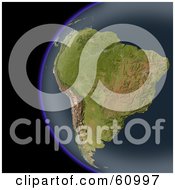 Poster, Art Print Of Shaded Relief Map Of South America As Seen From Space